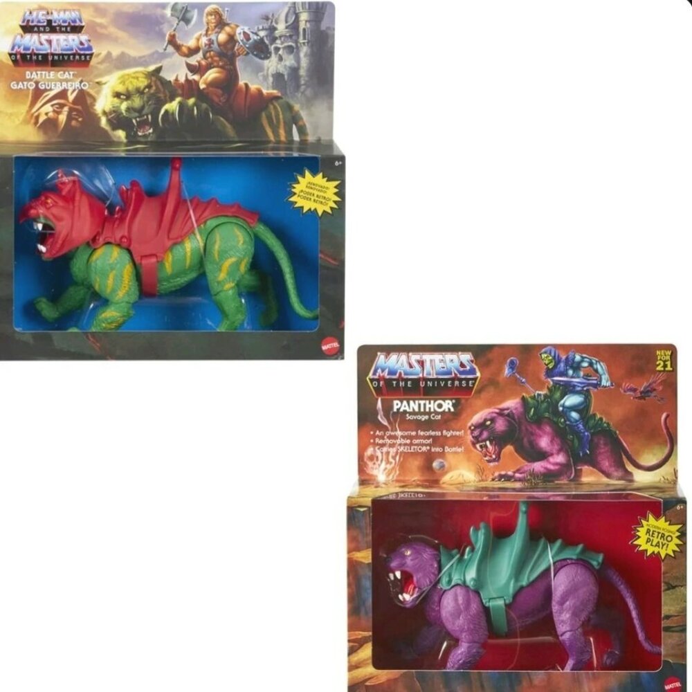 MOTU Masters of the Universe Origins Creatures Battle Cat and Panthor Beasts Set